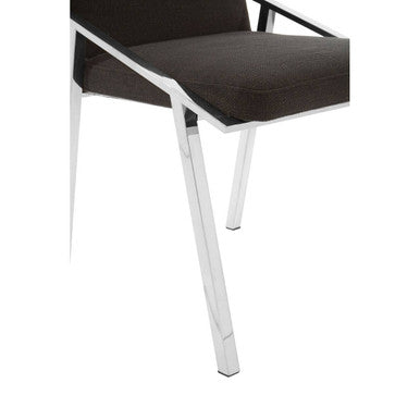 Orsina Piermount Black Dining Chair | Upholstered Stainless Steel Armchair