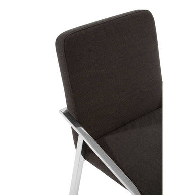 Orsina Piermount Black Dining Chair | Upholstered Stainless Steel Armchair