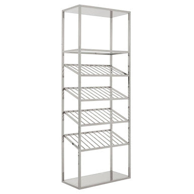 Orsina Piermount Bar Shelf Unit – Silver Stainless Steel & Glass