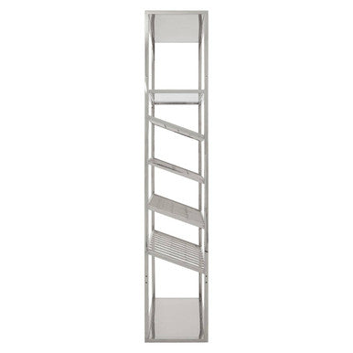 Orsina Piermount Bar Shelf Unit – Silver Stainless Steel & Glass