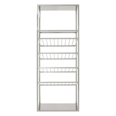 Orsina Piermount Bar Shelf Unit – Silver Stainless Steel & Glass