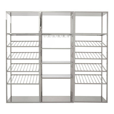Orsina Piermount Bar Shelf Unit – Silver Stainless Steel & Glass