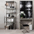 Orsina Piermount Bar Shelf Unit – Silver Stainless Steel & Glass