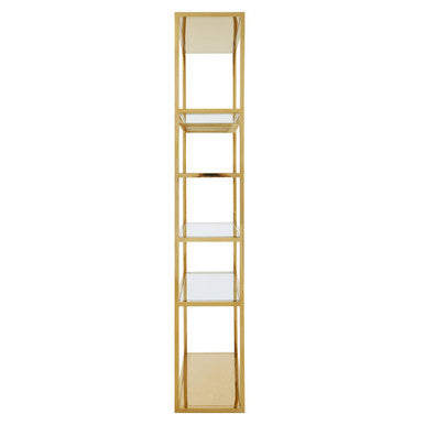 Orsina Piermount Gold Bar Shelf Unit with Glass Rack & 4 Shelves