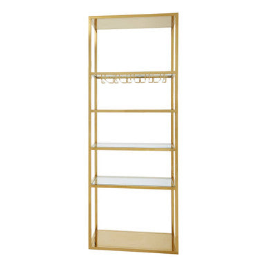 Orsina Piermount Gold Bar Shelf Unit with Glass Rack & 4 Shelves