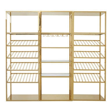 Orsina Piermount Gold Bar Shelf Unit with Glass Rack & 4 Shelves