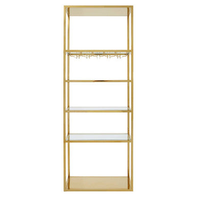 Orsina Piermount Gold Bar Shelf Unit with Glass Rack & 4 Shelves