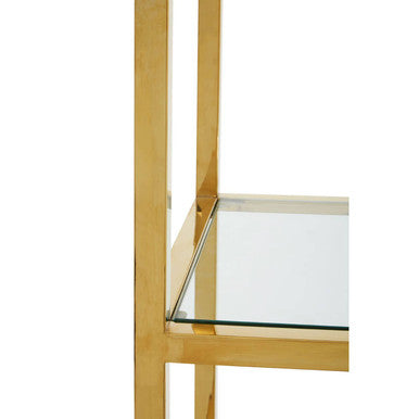 Orsina Piermount Gold Bar Shelf Unit with Glass Rack & 4 Shelves