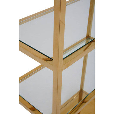 Orsina Piermount Gold Bar Shelf Unit with Glass Rack & 4 Shelves