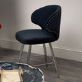 Orsina Piermount Black Velvet Bar Stool | Modern Stainless Steel Base