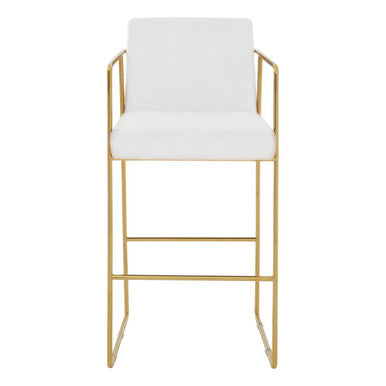 Orsina Piermount Mink Velvet Bar Stool with Gold Base | Counter Chair