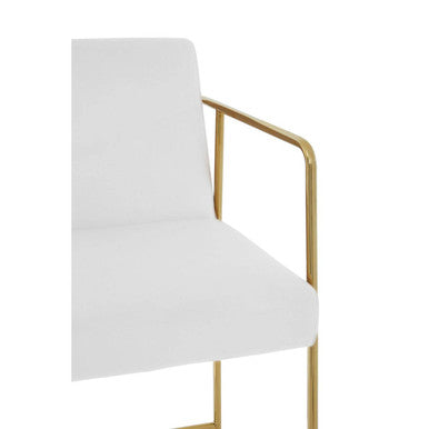 Orsina Piermount Mink Velvet Bar Stool with Gold Base | Counter Chair