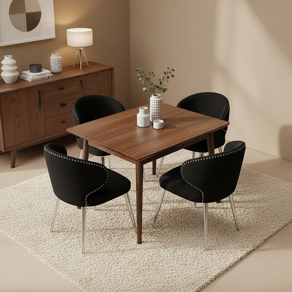 Orsina Piermount Dining Chair | Black Velvet with Silver Legs
