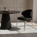 Orsina Piermount Dining Chair | Black Velvet with Silver Legs