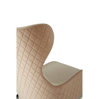 Orsina Piermount Ivory Wingback Accent Chair | White Fabric & Silver Legs
