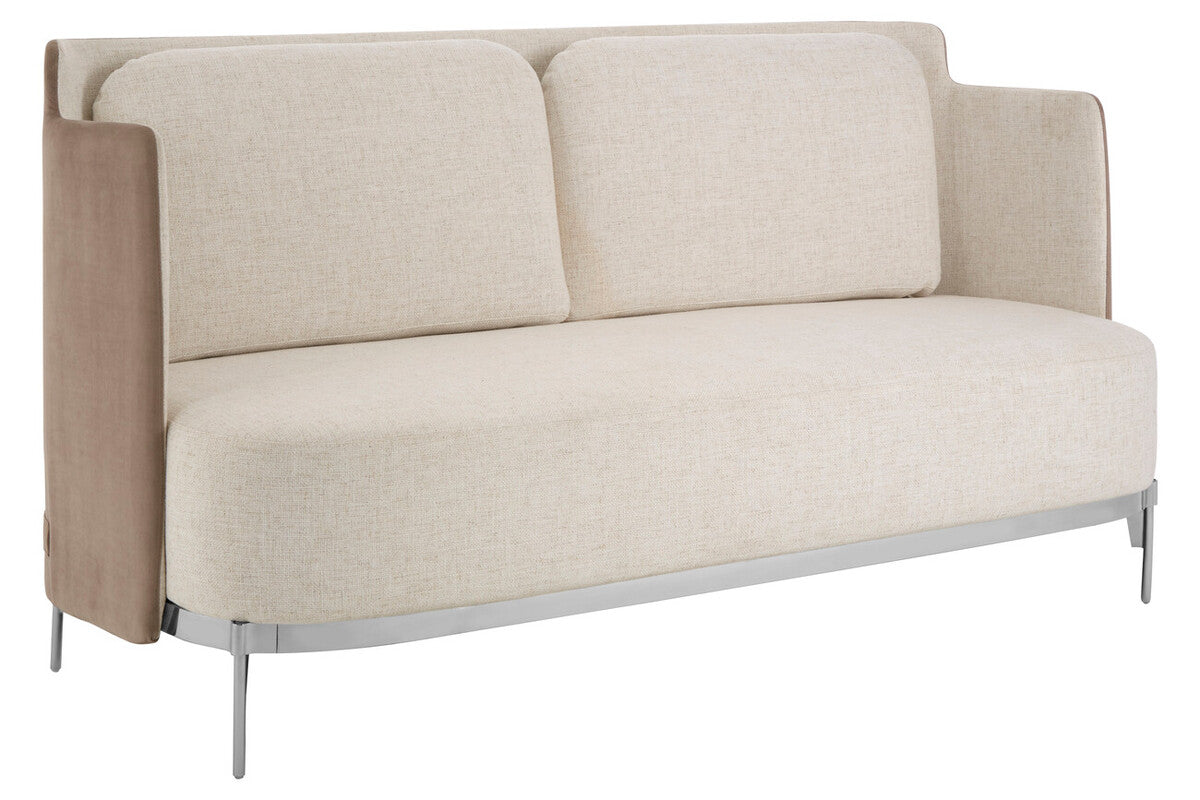 Orsina Piermount 2 Seater Sofa | Ivory and Mink Fabric with Metal Legs