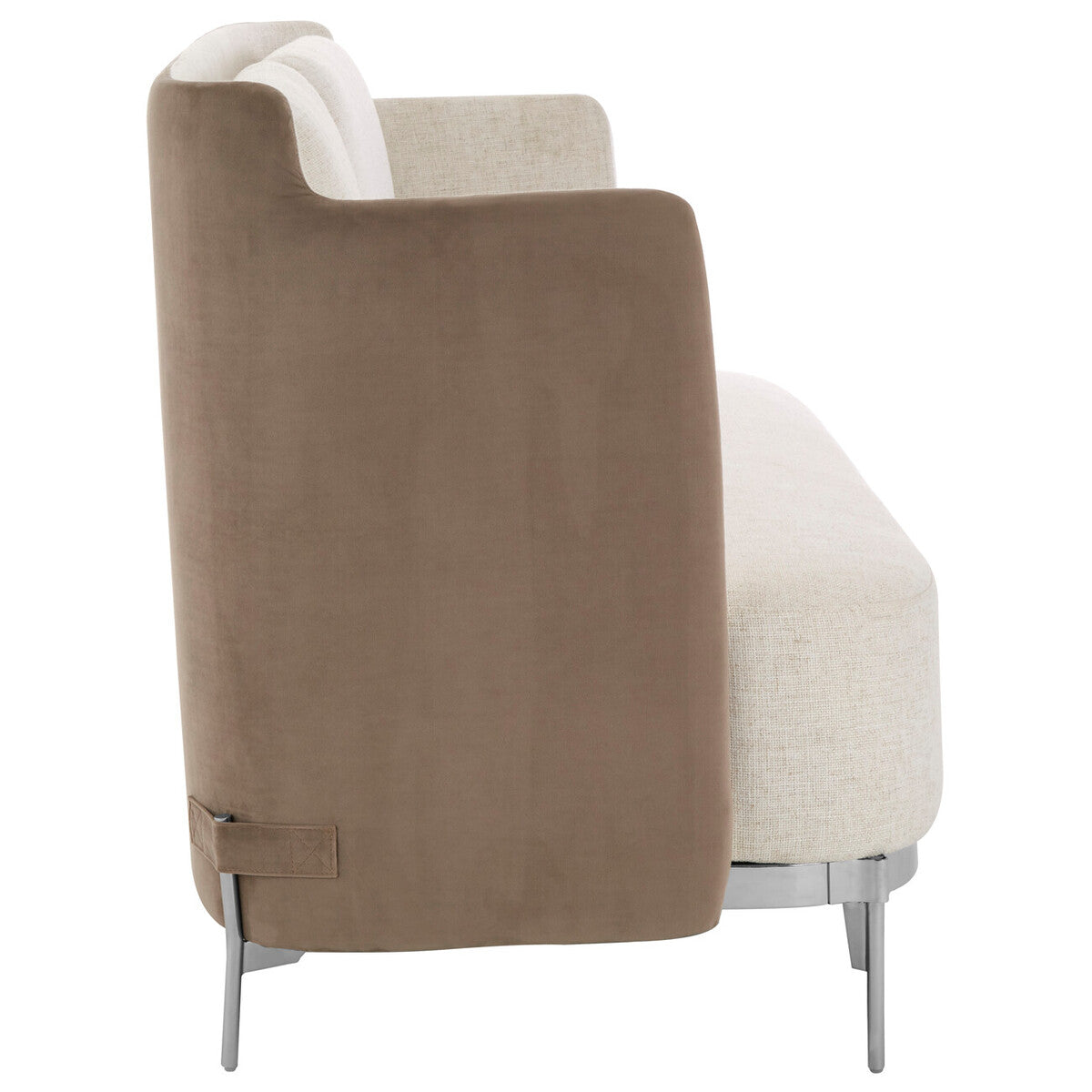 Orsina Piermount 2 Seater Sofa | Ivory and Mink Fabric with Metal Legs