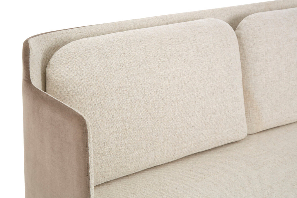 Orsina Piermount 2 Seater Sofa | Ivory and Mink Fabric with Metal Legs