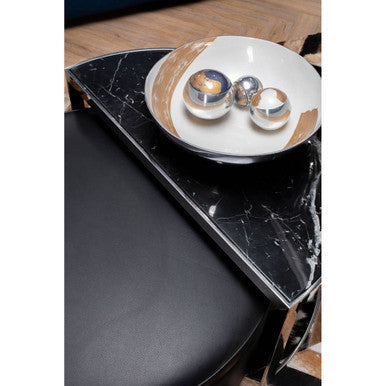 Orsina Piermount Nesting Coffee Table and Stool Set | Black & Silver