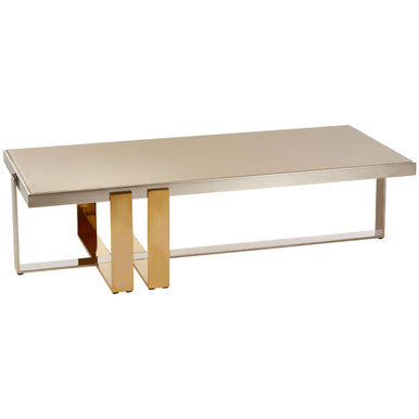 Orsina Demas Gold Coffee Table – Frosted Glass and Mirrored Finish