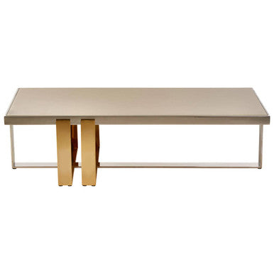 Orsina Demas Gold Coffee Table – Frosted Glass and Mirrored Finish