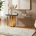 Orsina Demas Console Table – Frosted Glass & Gold Stainless Steel