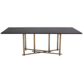 Orsina Delta Black Walnut Dining Table with Brushed Brass Legs