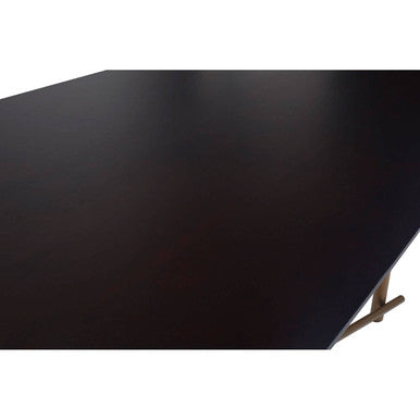Orsina Delta Black Walnut Dining Table with Brushed Brass Legs