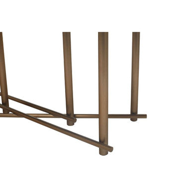 Orsina Delta Black Walnut Dining Table with Brushed Brass Legs