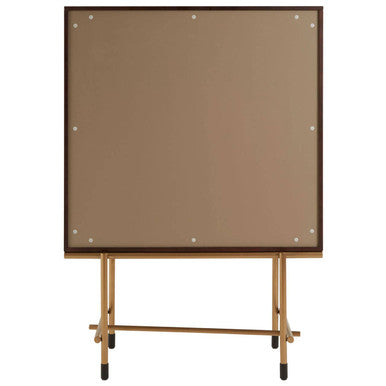Orsina Delta Walnut Veneer Drinks Cabinet with Brushed Brass Accents