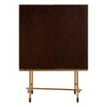 Orsina Delta Walnut Veneer Drinks Cabinet with Brushed Brass Accents