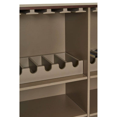 Orsina Delta Walnut Veneer Drinks Cabinet with Brushed Brass Accents