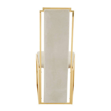Orsina Deana Tall Back Dining Chair | Natural Fabric & Stainless Steel
