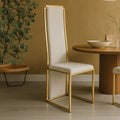 Orsina Deana Tall Back Dining Chair | Natural Fabric & Stainless Steel
