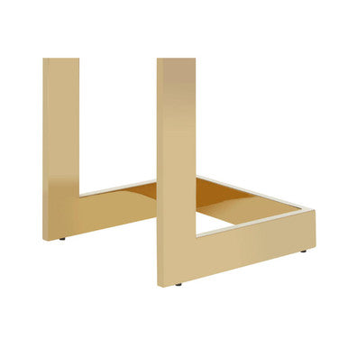 Orsina Deana Modern Gold Console Table with Black Glass Top