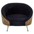 Orsina Manhattan Leopard Print & Black Velvet Cocoon Accent Chair
