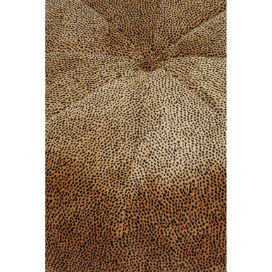 Orsina Manhattan Leopard Print Round Pouffe – Brown Velvet Footstool