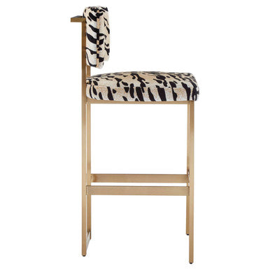 Orsina Manhattan Tiger Print Bar Stool – Black Gold