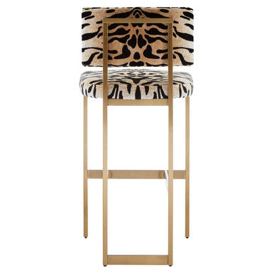 Orsina Manhattan Tiger Print Bar Stool – Black Gold