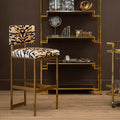 Orsina Manhattan Tiger Print Bar Stool – Black Gold