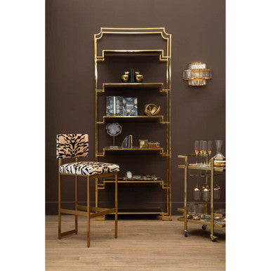 Orsina Manhattan Tiger Print Bar Stool – Black Gold