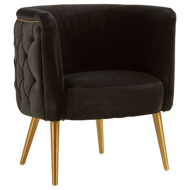 Orsina Manhattan Black Tub Chair – Modern Fabric Accent Armchair