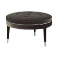 Orsina Manhattan Grey Velvet Footstool | Square Ottoman with Steel Trim