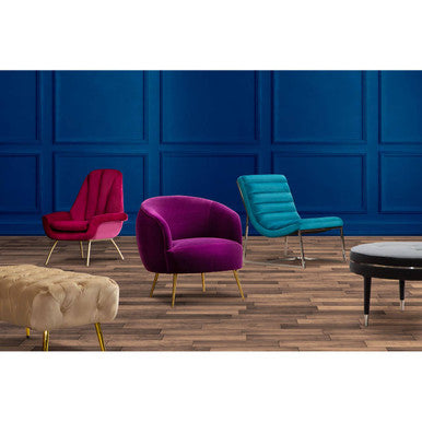 Orsina Manhattan Grey Velvet Footstool | Square Ottoman with Steel Trim