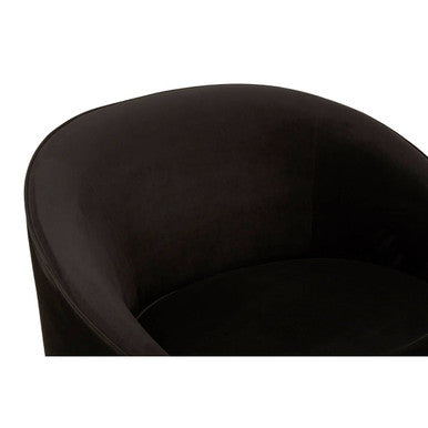 Orsina Manhattan Black Velvet Cocoon Chair | Gold Stainless Steel Legs