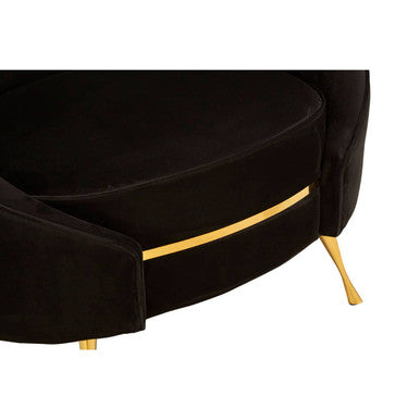 Orsina Manhattan Black Velvet Cocoon Chair | Gold Stainless Steel Legs