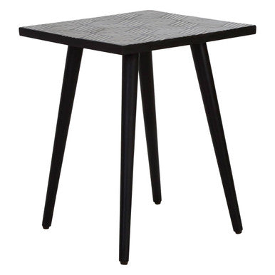Orsina Boho Bone Inlay Side Table – Black and White Geometric Accent