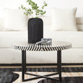 Orsina Bone Inlay Coffee Table – Black & White Boho Square Table