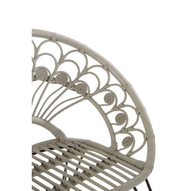 Orsina Manado Grey Natural Rattan Accent Chair | Modern Woven Seating
