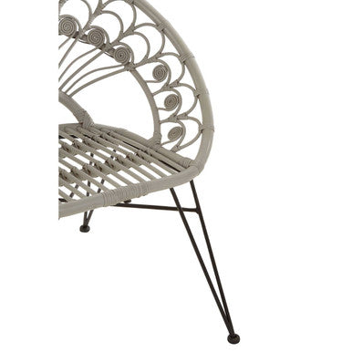 Orsina Manado Grey Natural Rattan Accent Chair | Modern Woven Seating